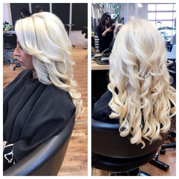 Platinum blonde colour transformation — before and after